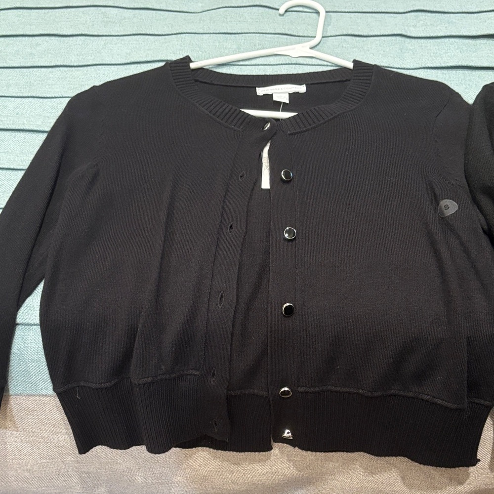 New York & Company Black Button-Front Women's Cardigan